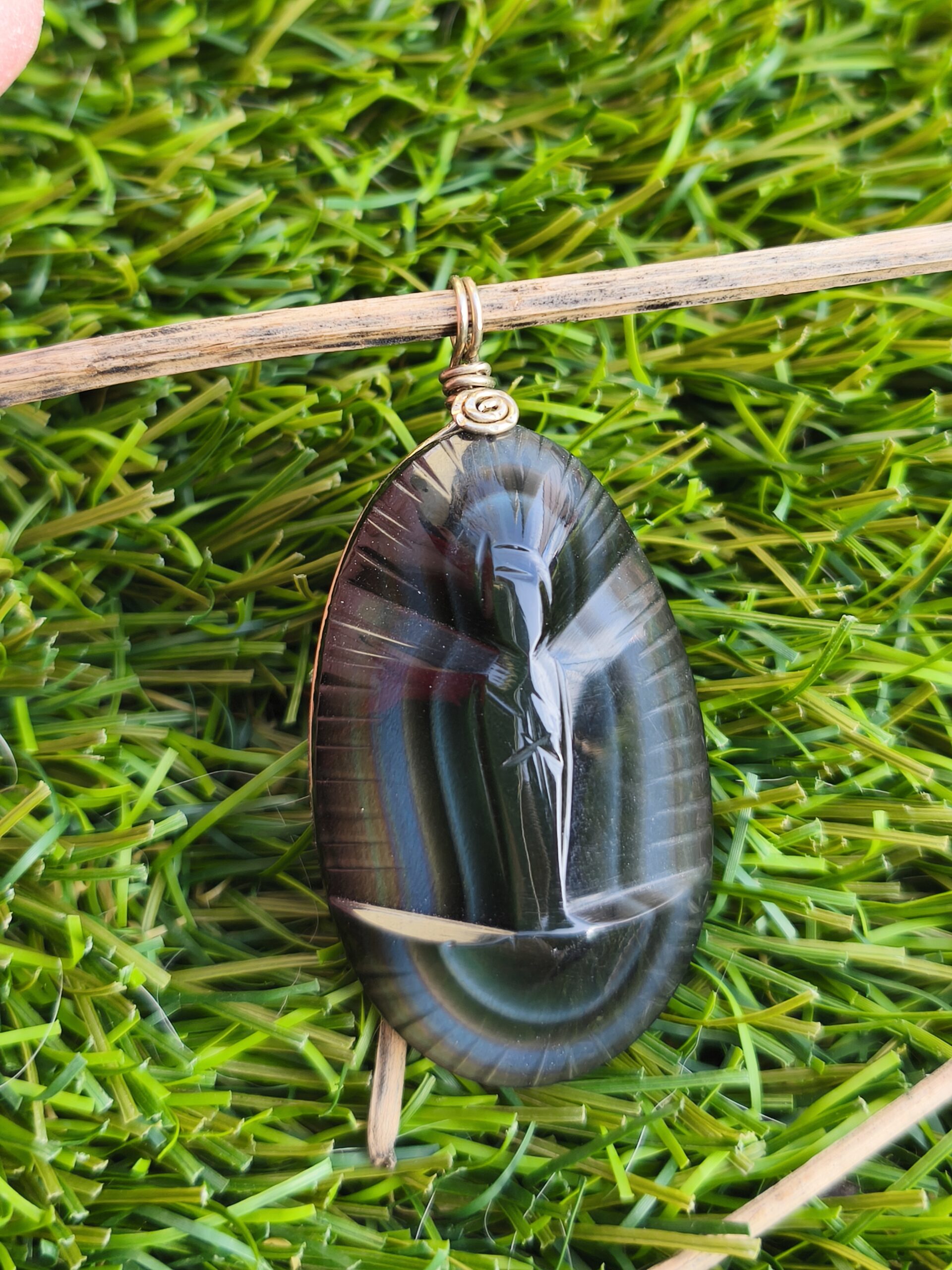 obsidienne oeil celeste pendentif vierge – Image 3