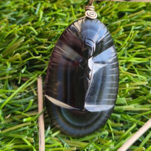 obsidienne oeil celeste pendentif vierge