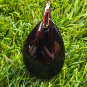 obsidienne oeil celeste pendentif grosse goutte