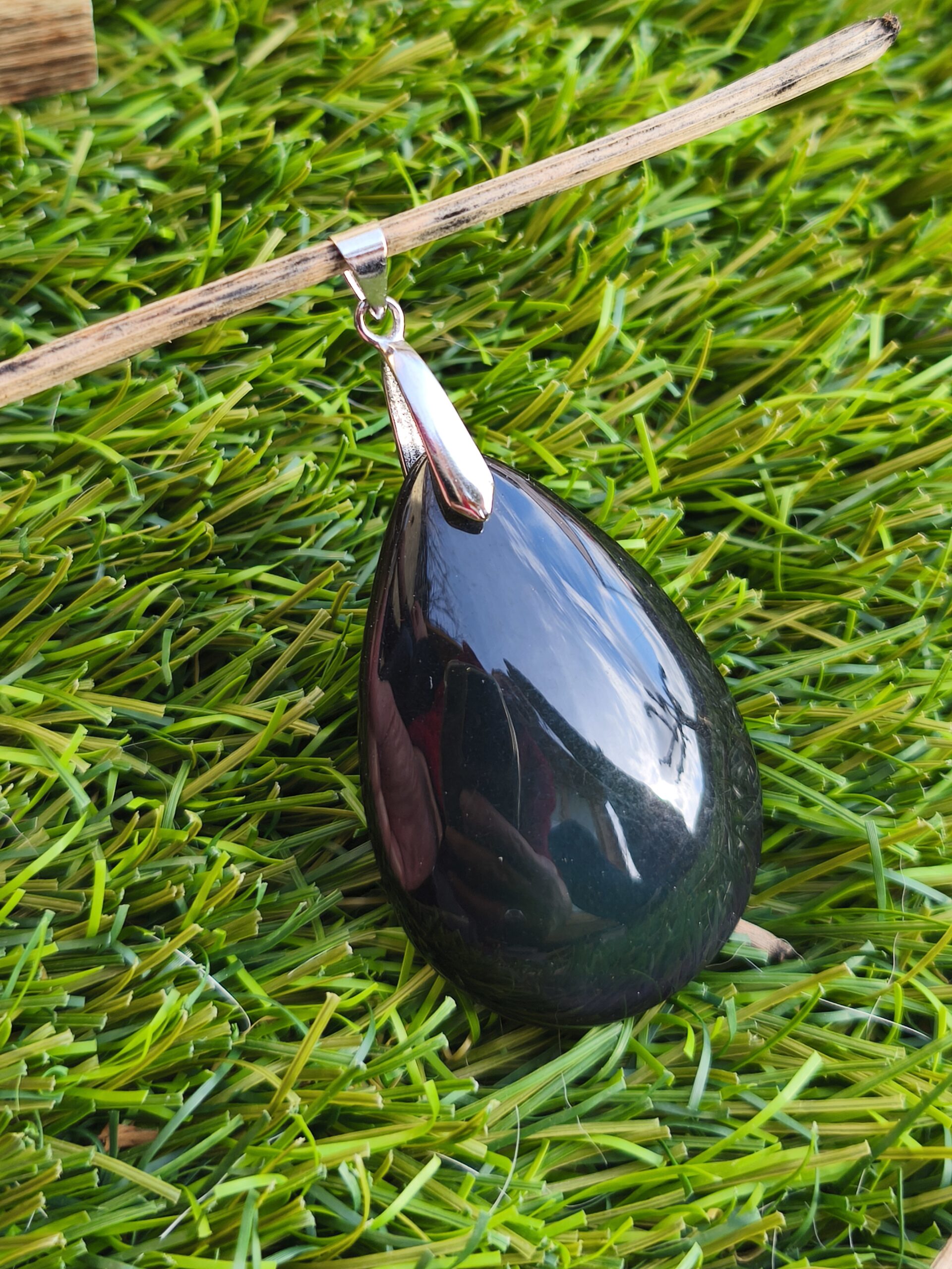 obsidienne oeil celeste pendentif grosse goutte – Image 2