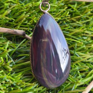obsidienne oeil celeste pendentif goutte