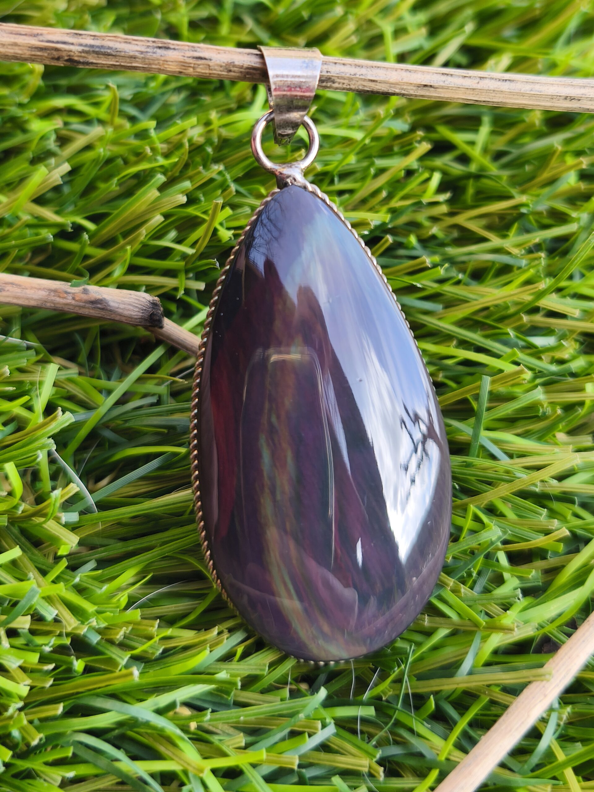 obsidienne oeil celeste pendentif goutte