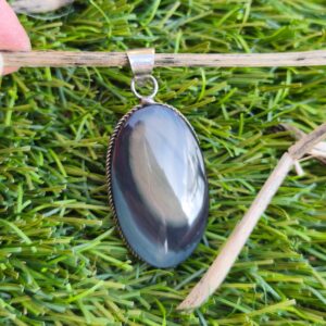obsidienne oeil celeste pendentif ovale