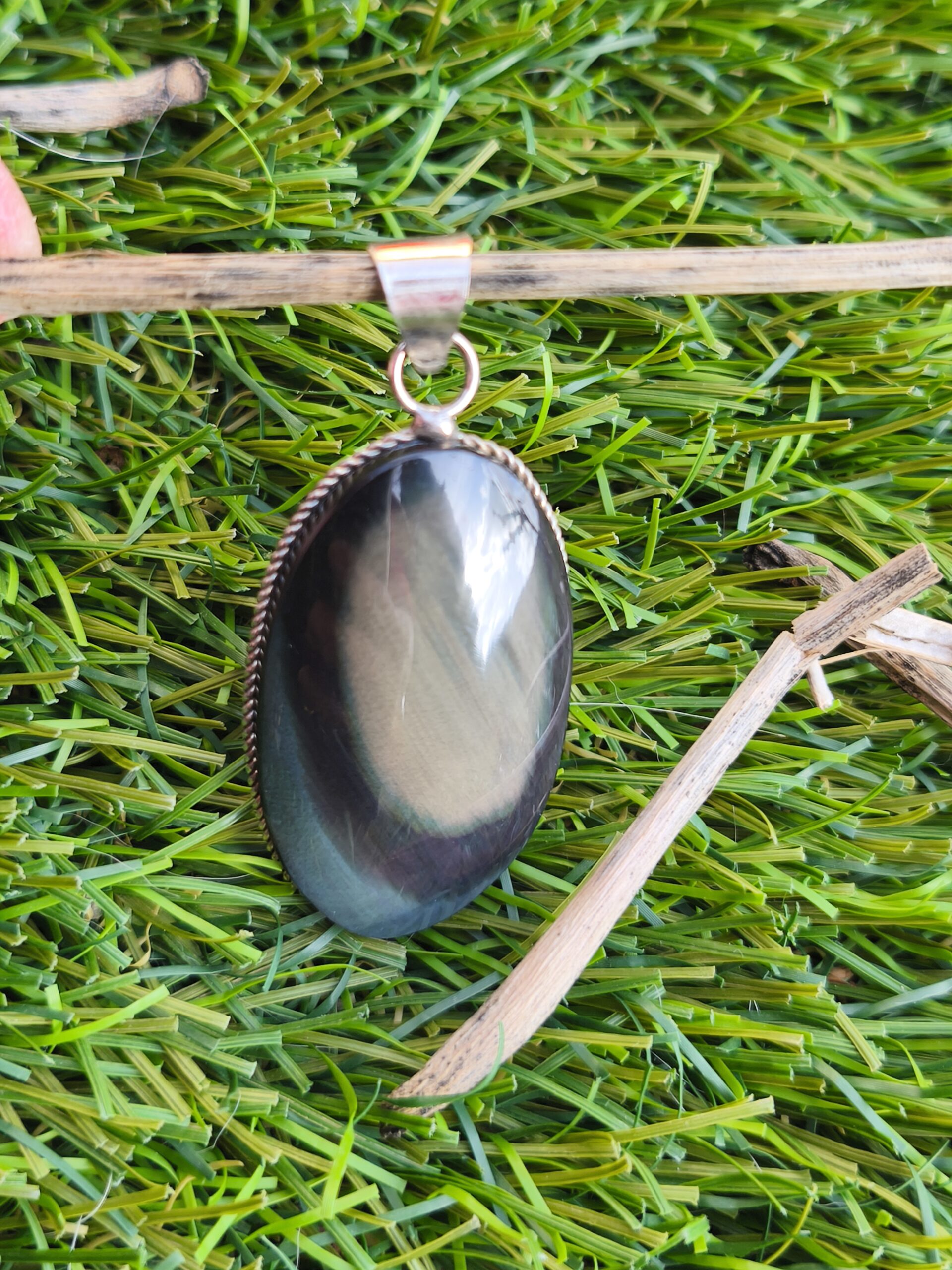 obsidienne oeil celeste pendentif ovale – Image 2