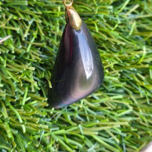obsidienne oeil celeste pendentif forme libre
