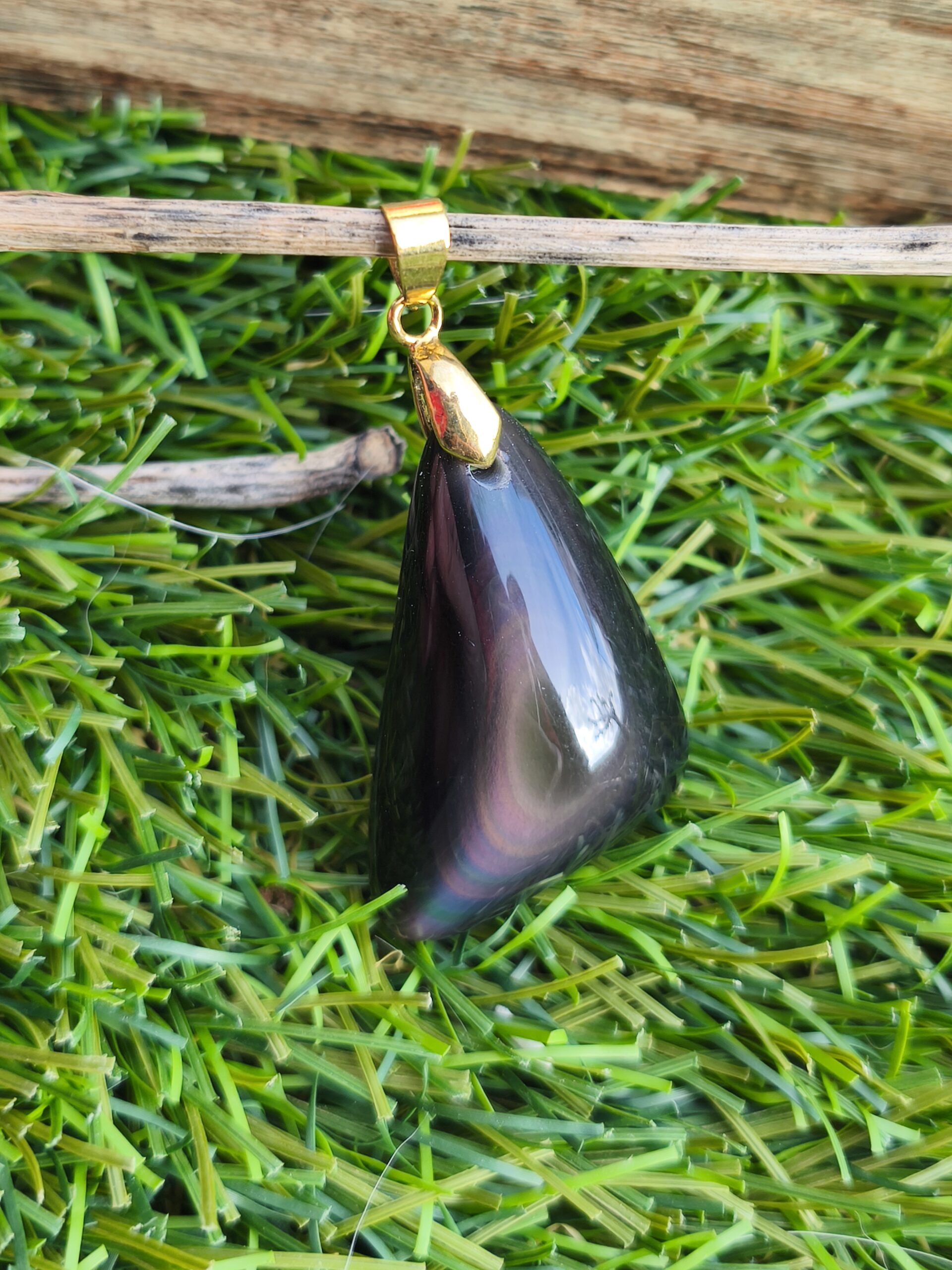 obsidienne oeil celeste pendentif forme libre – Image 2