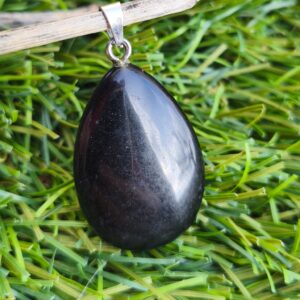 obsidienne noire pendentif goutte