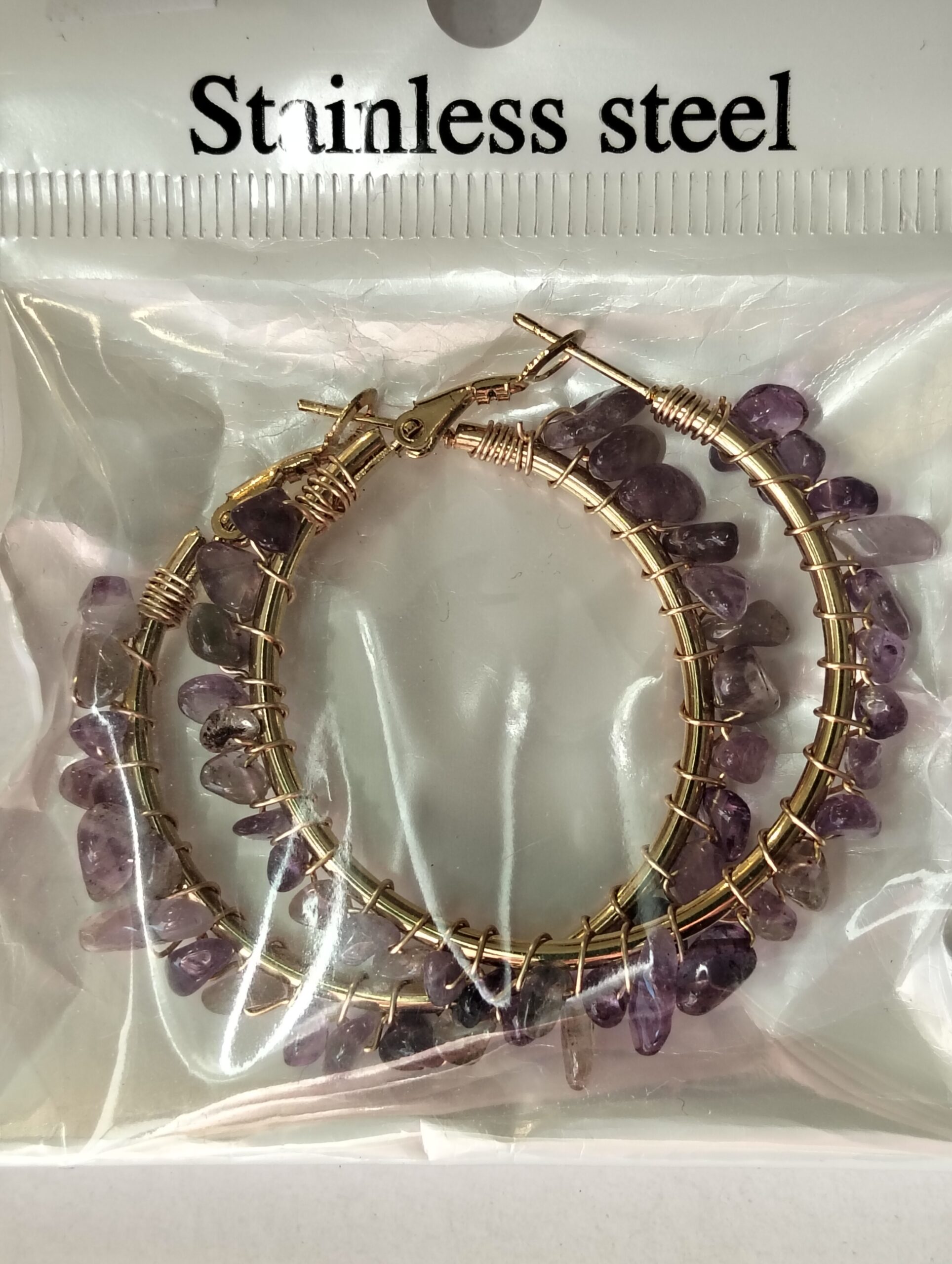 Améthyste boucle d'oreille – Image 2