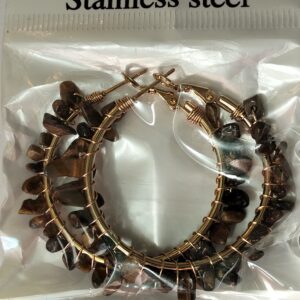 Oeil de tigre boucles d'oreilles