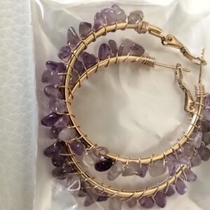 Améthyste boucle d'oreille