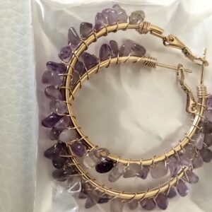 Améthyste boucle d'oreille