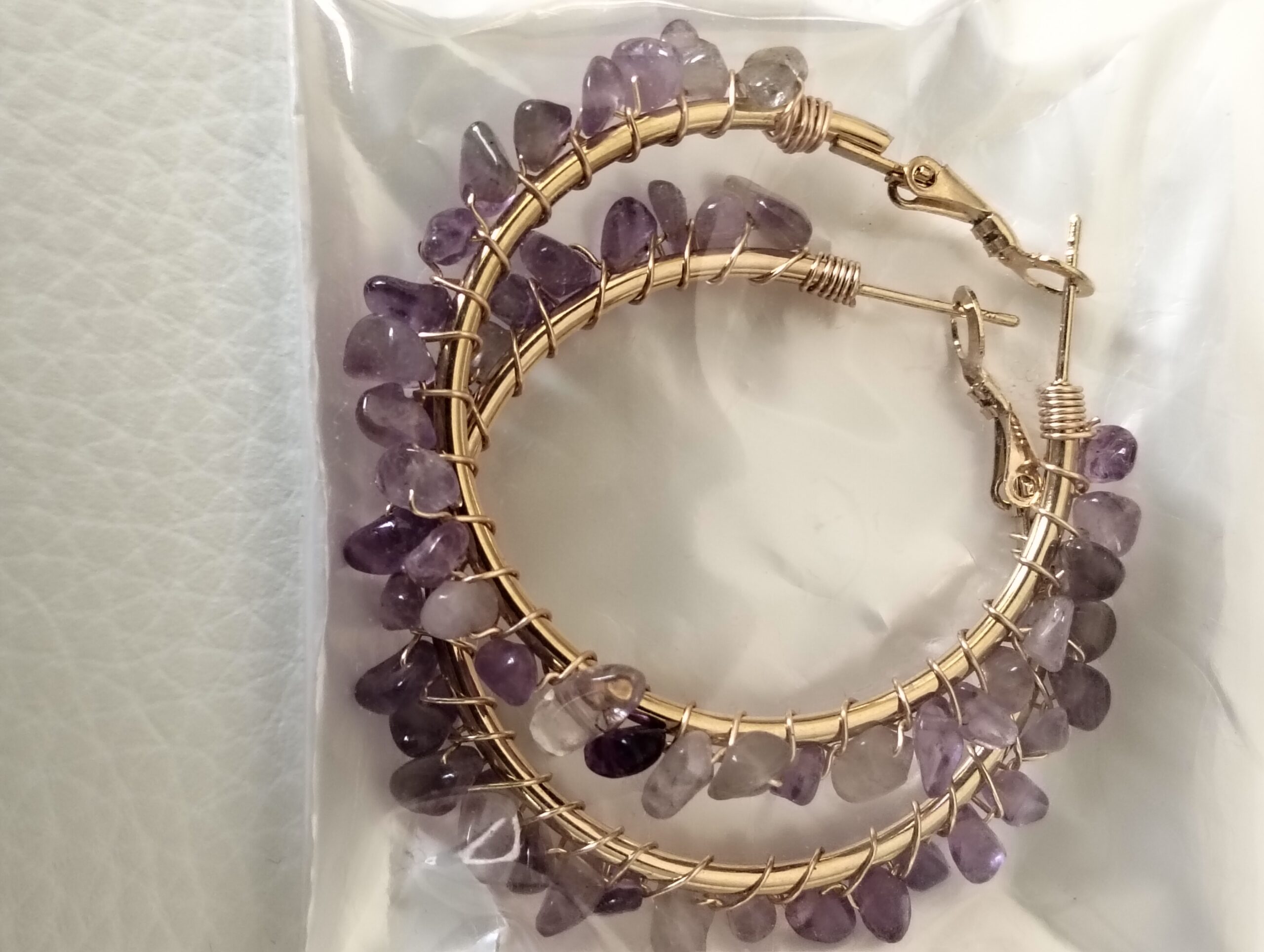 Améthyste boucle d'oreille