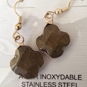 Oeil de tigre boucles d'oreilles