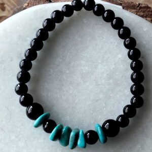 Onyx bracelet / Turquoise Baroque