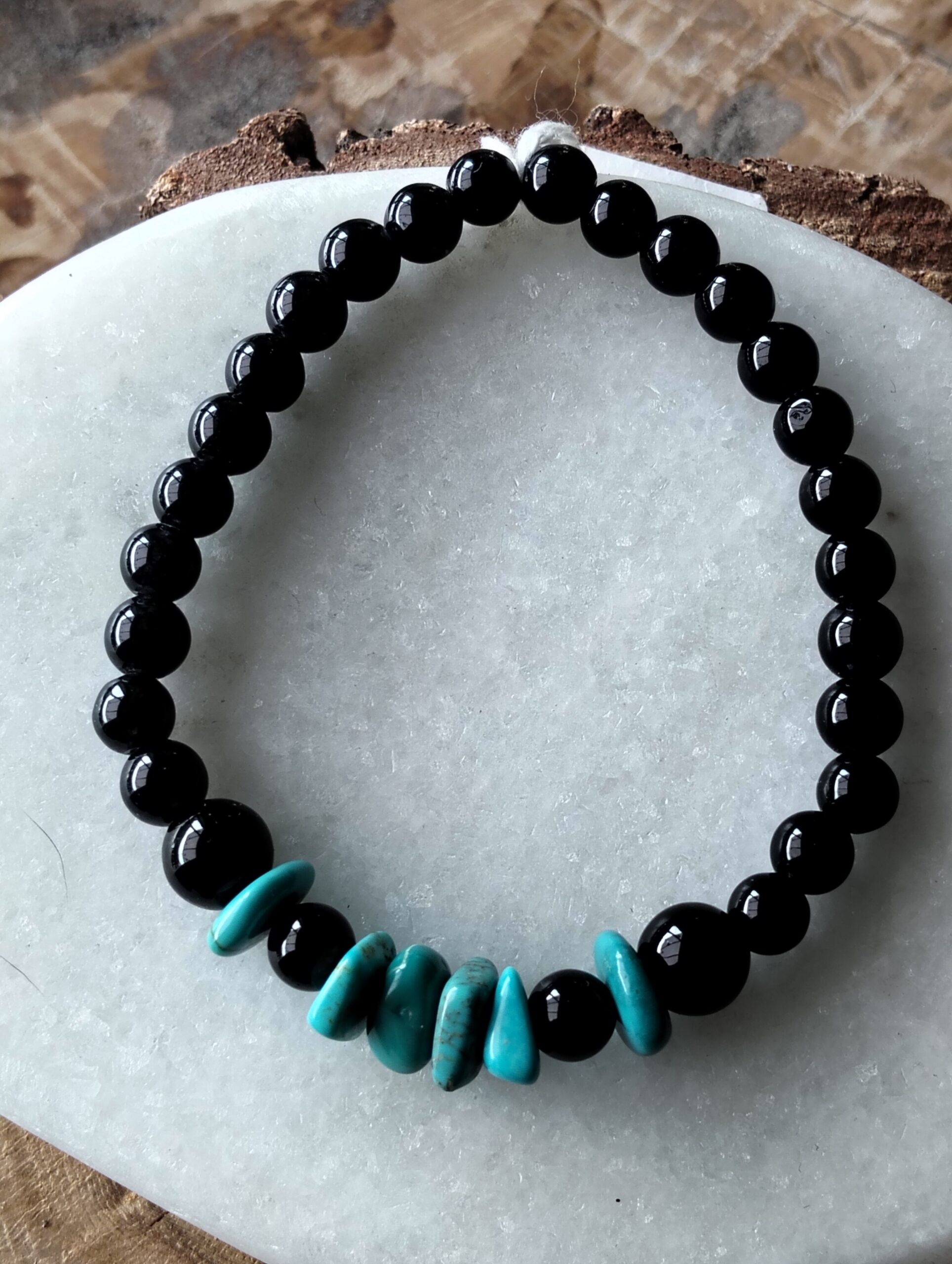 Onyx bracelet / Turquoise Baroque