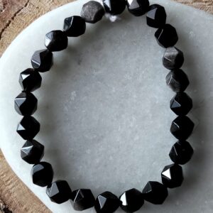 Obsidienne dorée bracelet facettée