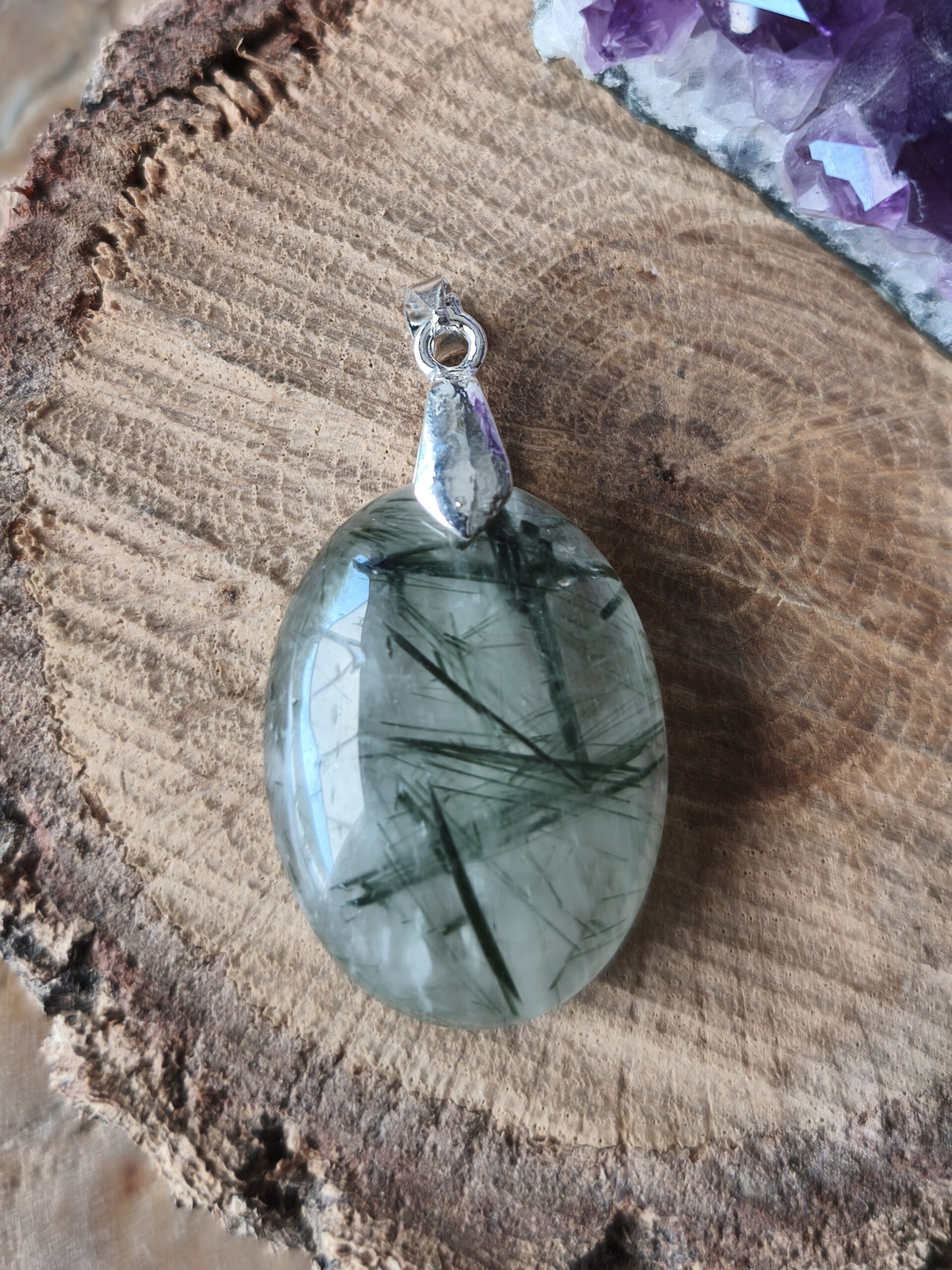 quartz tourmaline verte pendentif – Image 2