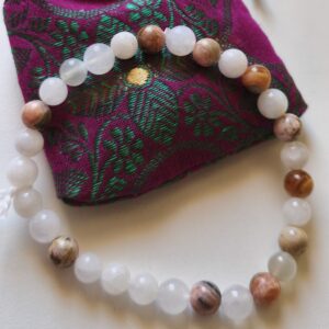 rhodochrosite/pierre de lune bracelet